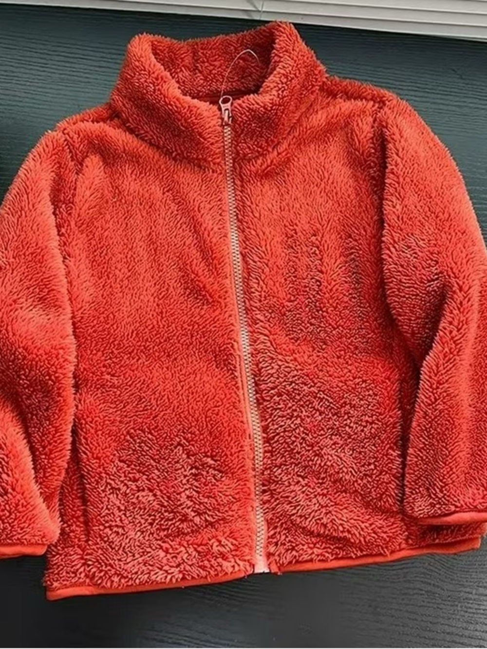 wonder nation Neon Yellow Hoodie & Rust Red Sherpa Jacket Set